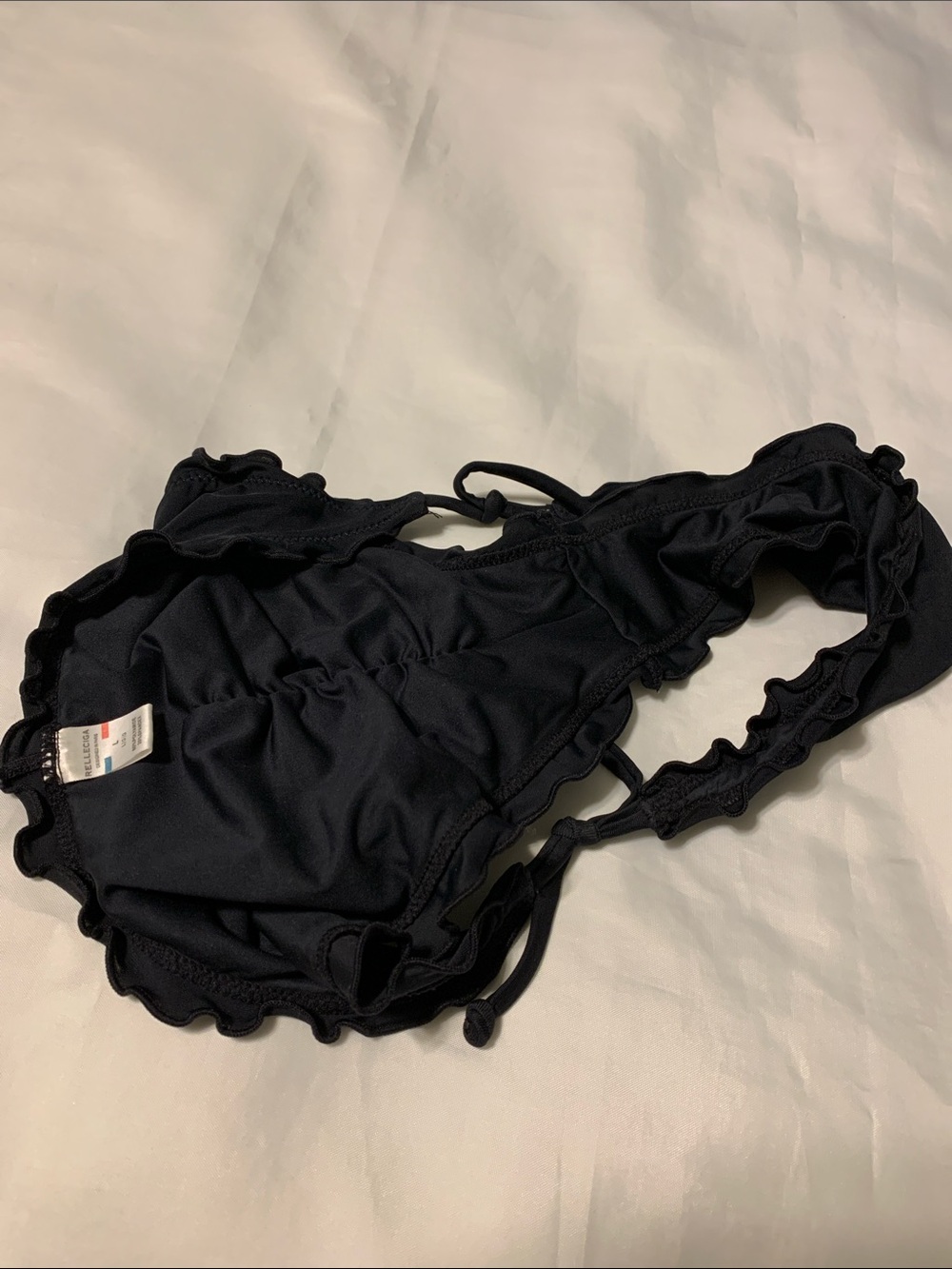 Relleciga Black Ruffle-Side tie Bikini Bottom - Picture 4 of 5